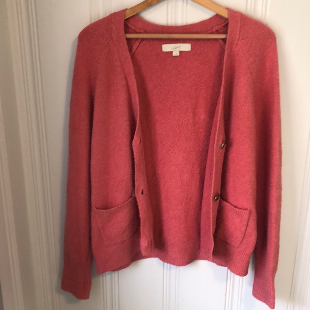 LOFT pink cardigan
